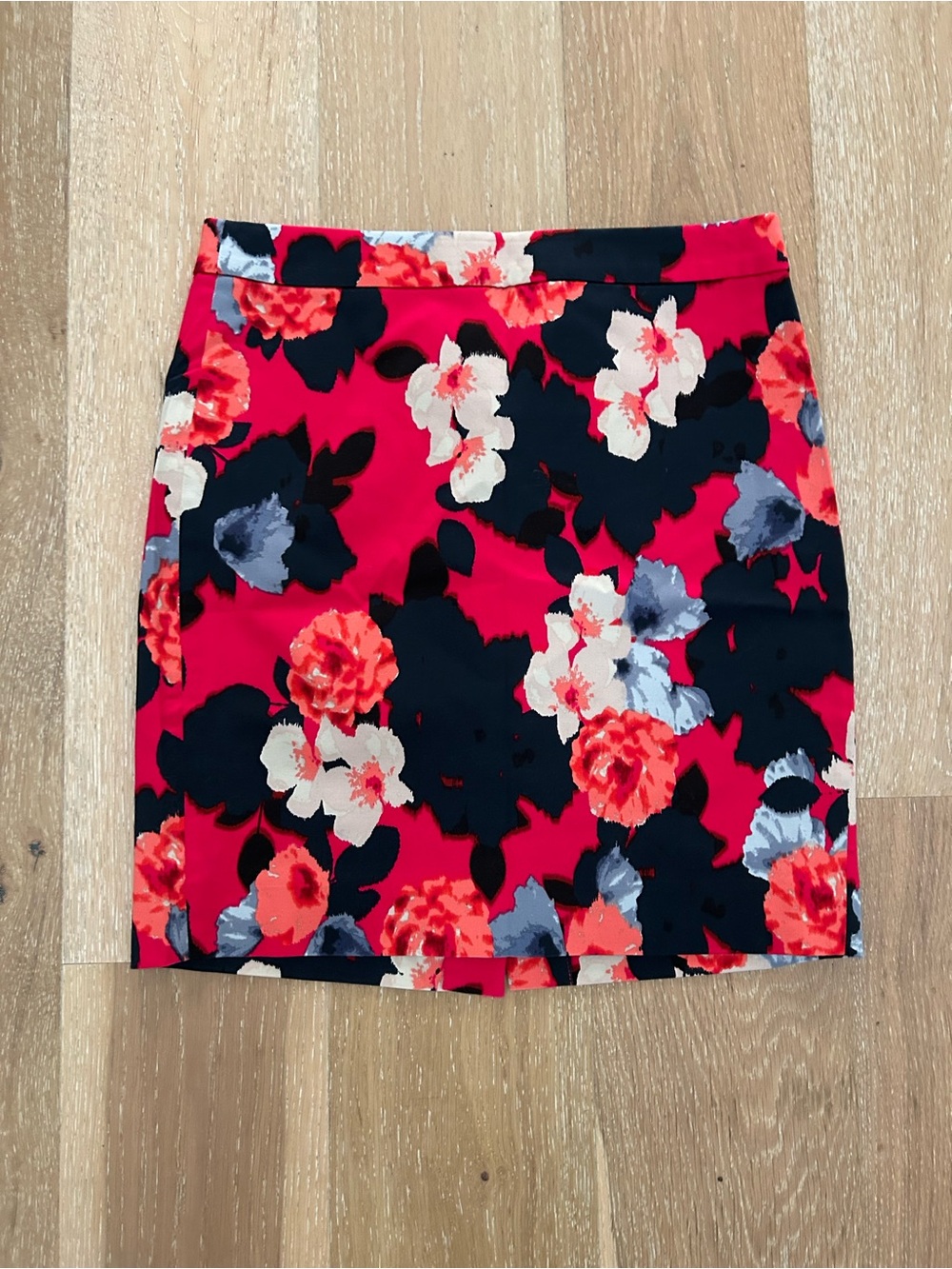 J. Crew Bright Pink Floral Pencil Skirt